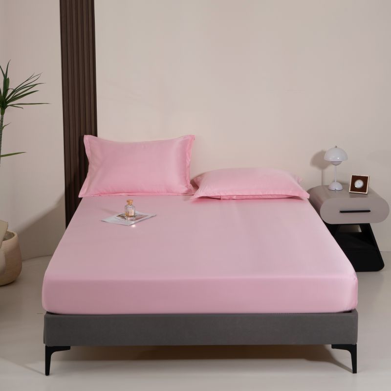 Drap de lit uni en Tencel lavé, 1 pièce, en soie glacée fraîche, protège-matelas en soie_voghion.com