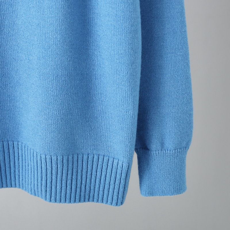 Ensemble de pantalons tricotés doux et polyvalents pour femmes, col mi-haut, pull ample décontracté, vent doux_voghion.com