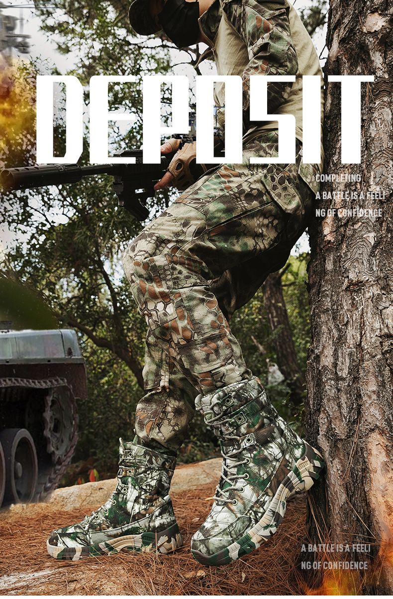 Scarponi da combattimento da uomo, scarponi mimetici da esterno, scarponi da trekking alti da uomo, scarponi tattici da uomo, scarponi da trekking da allenamento da uomo_voghion.com