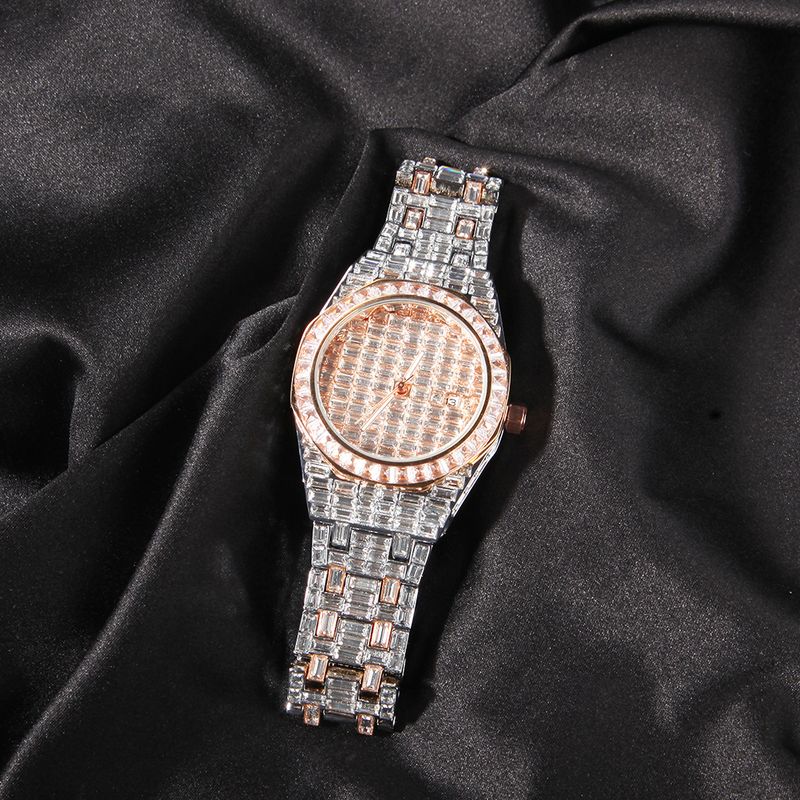 Orologio Hip-Hop da uomo UrbanEdge - Cassa in lega con diamanti e quadrante rotondo sportivo_voghion.com