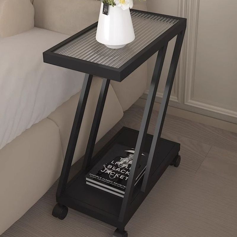 Divano da soggiorno, lato Changhong, scaffale portaoggetti in vetro, comodino ultra moderno, piccolo tavolo angolare stretto_voghion.com