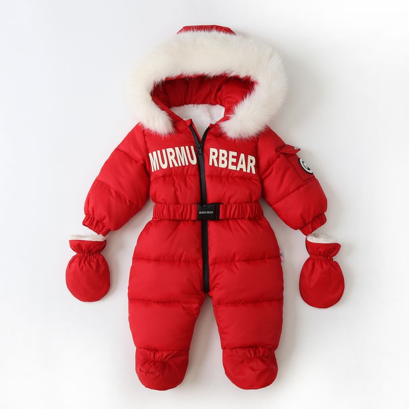 Warm Fleece-gefütterter Baby-Overall mit Kapuze und Fäustlingen – Weicher Winter-Strampler für Kleinkinder (1–3 Jahre, 80–100 cm) – Unisex, neutrale Farben_voghion.com