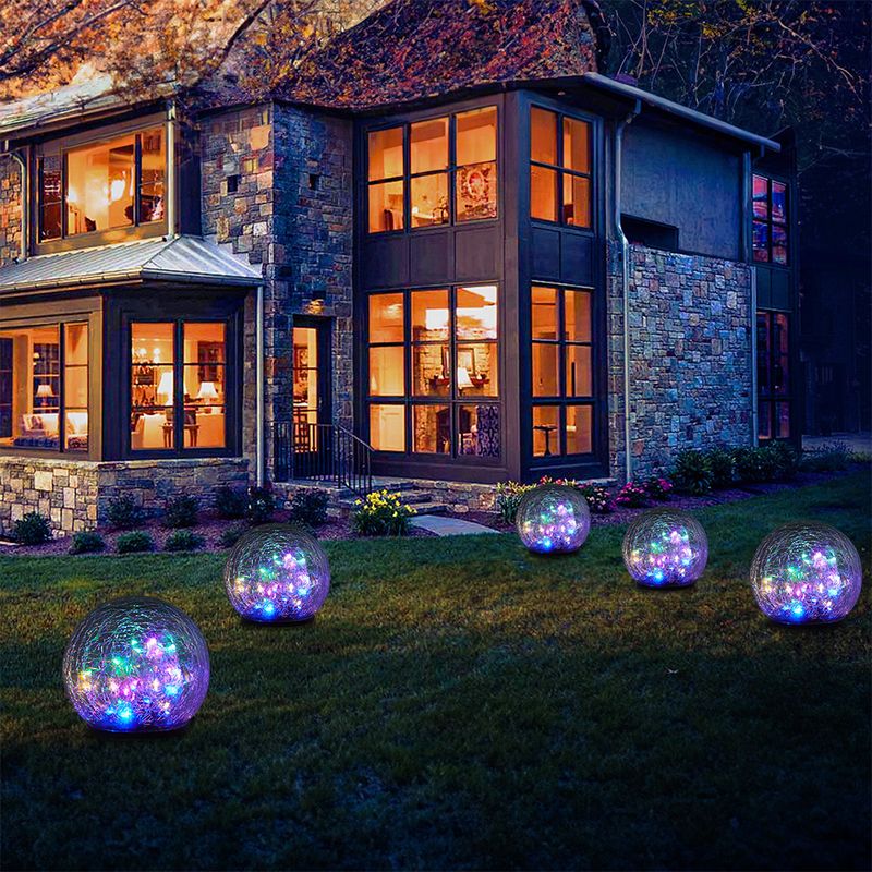 Luci solari in barattolo di vetro - Effetto vetro rotto, LED a 4 colori cangianti, Decorazione da appendere/appendere all'esterno impermeabile_voghion.com
