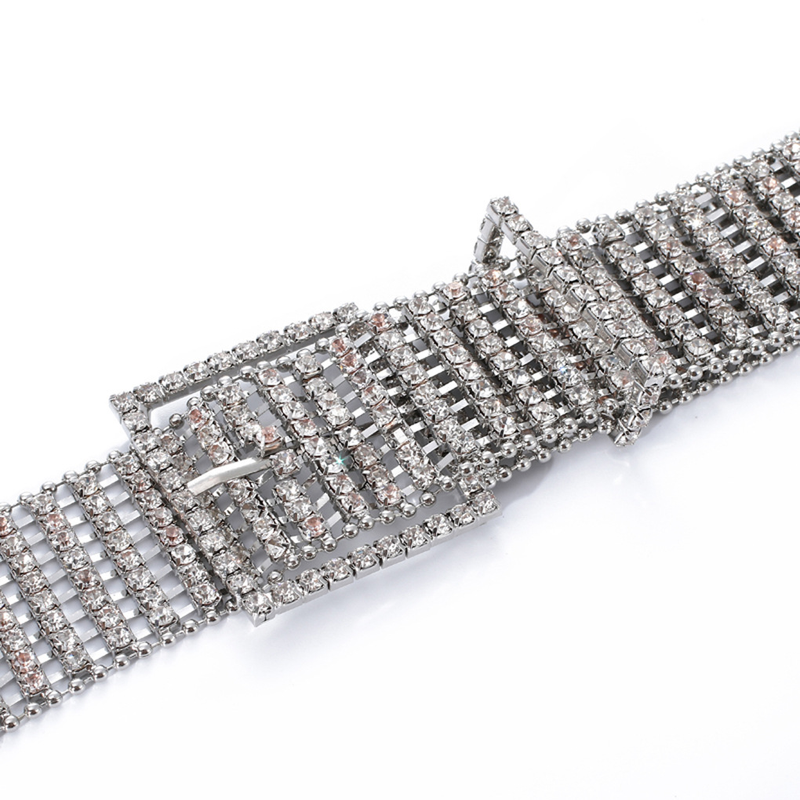 Nouvelle ceinture tendance pour femme, simple et élégante, avec dix rangées de strass incrustés et diamants_voghion.com