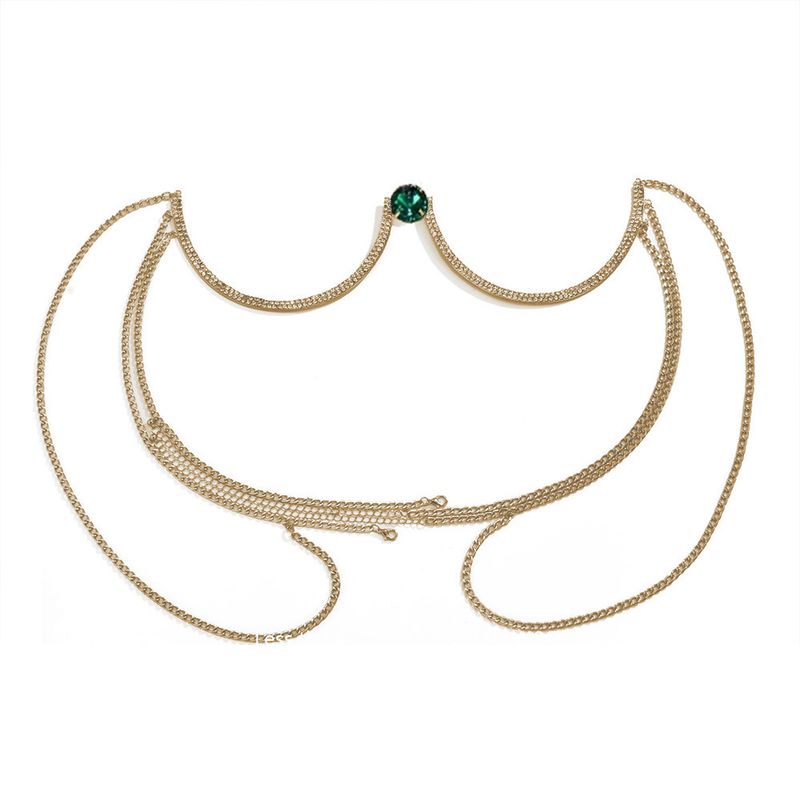 Moderne Körperkette mit geometrischem Muster und Strasssteinen_voghion.com