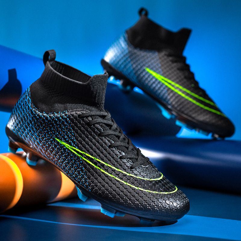 Neues Paar Fußballschuhe für Herren mit hohen Spitzen und langen, gebrochenen Nägeln, Trainingssportschuhe_voghion.com