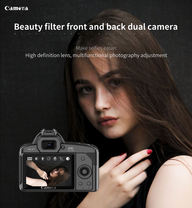 【High Quality】 New 4K HD 64.0Million Pixel D5 Mirrorless DSLR Camera With Wifi For Vlogging_voghion.com