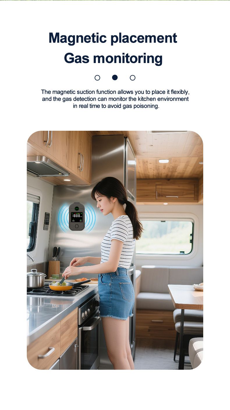 Portable Carbon Monoxide Detector, Temperature And Humidity, Long Battery Life, CO Alarm, Flashlight, Four In One, Long Battery Life_voghion.com