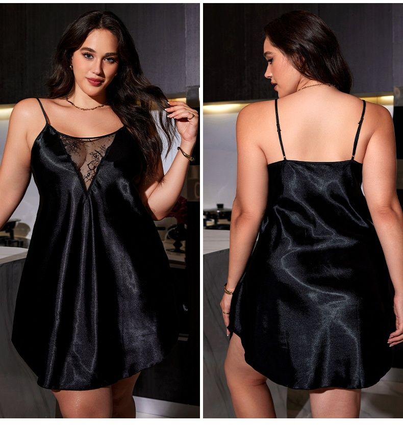 luckyqqyp Yaoting Cross-Border New Large Size Dress Silk Sexy Backless Camisole Nightdress SQ22012_voghion.com