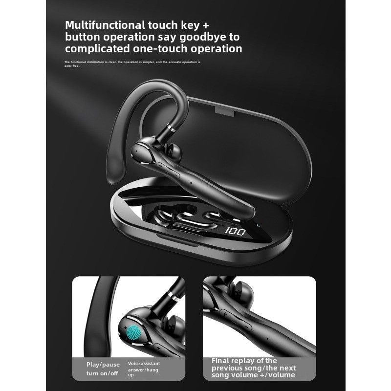 Auricolare Bluetooth TWS, ENC con doppio microfono, riduzione del rumore, display digitale touch, auricolari pendenti_voghion.com