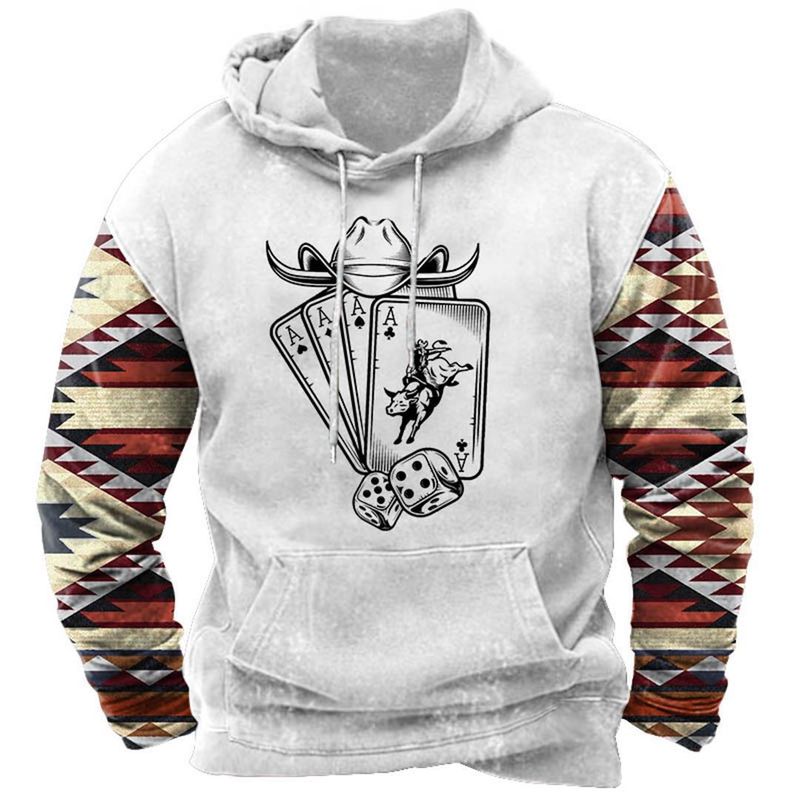 Felpa con cappuccio stampata da uomo in 3D con coulisse e tasca_voghion.com