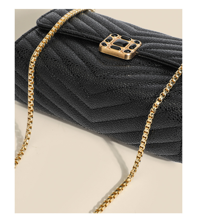 Small New Style Square Bag Popular For Women's Casual And Versatile One Shoulder Diagonal Cross Bag Lingge Chain Women's Bag_voghion.com