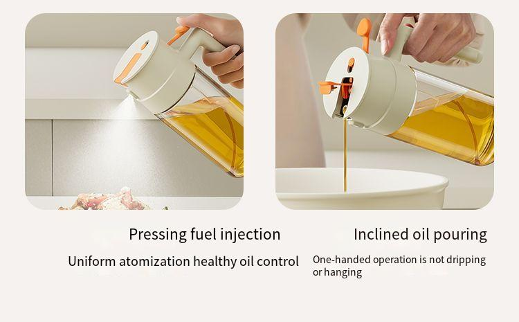 Spruzzatore in vetro a doppio uso per cucina, uso domestico, spray antigoccia, versatore integrato per bottiglia di olio_voghion.com