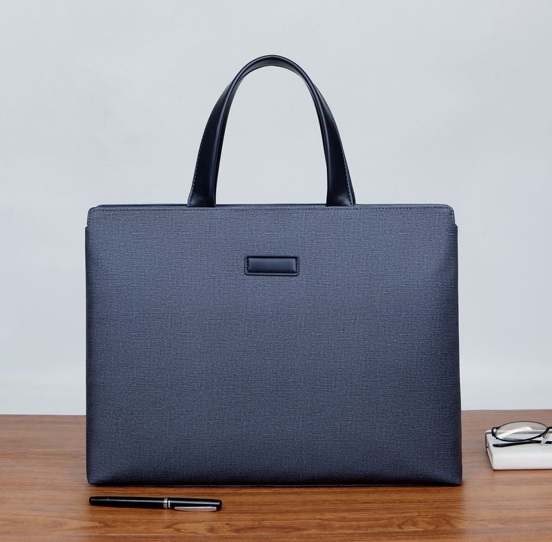 New Men's Handheld Briefcase Waterproof Wear-resistant PVC Business Document Meeting File Bag Printed_voghion.com