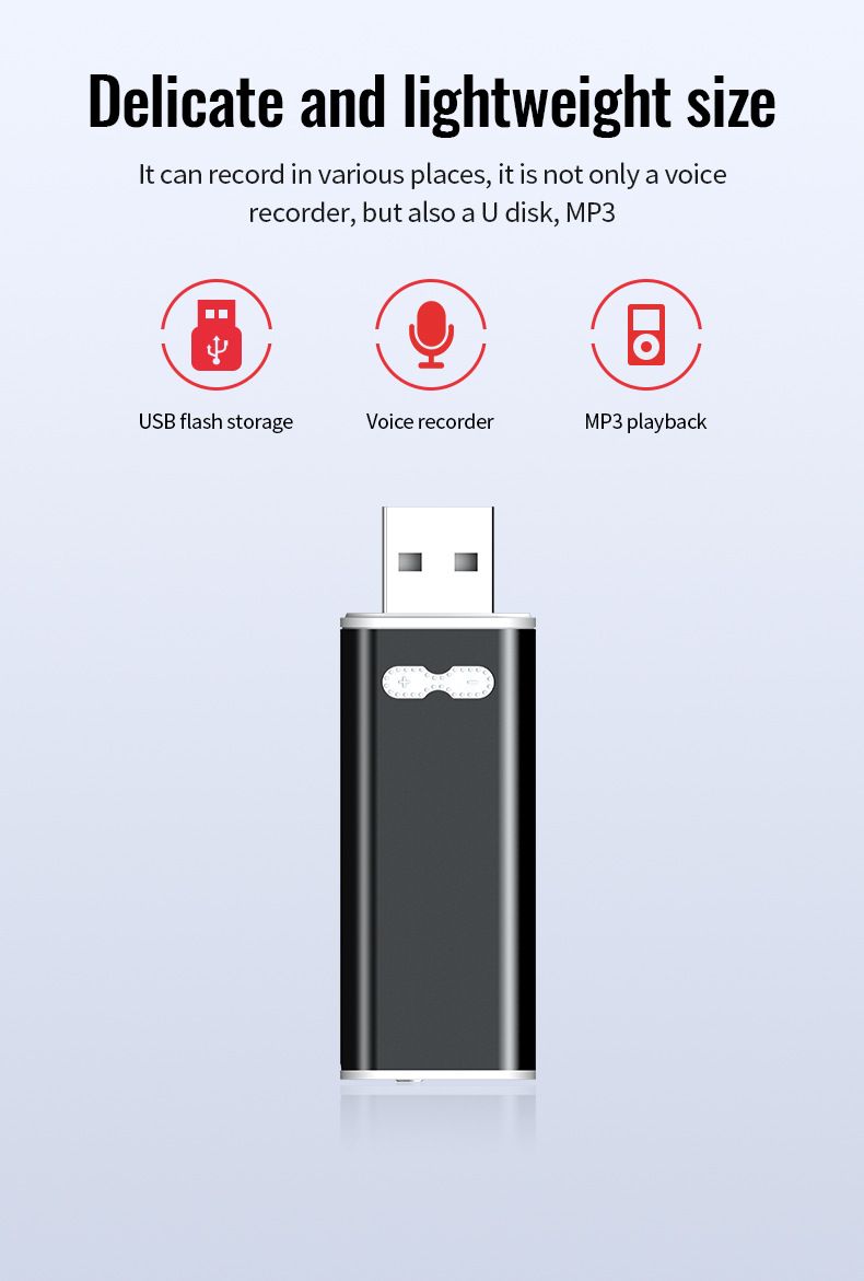 Enregistreur vocal numérique Q13, enregistreur USB de conférence, enregistreur MP3AI intelligent professionnel haute définition avec réduction du bruit et télécommande_voghion.com