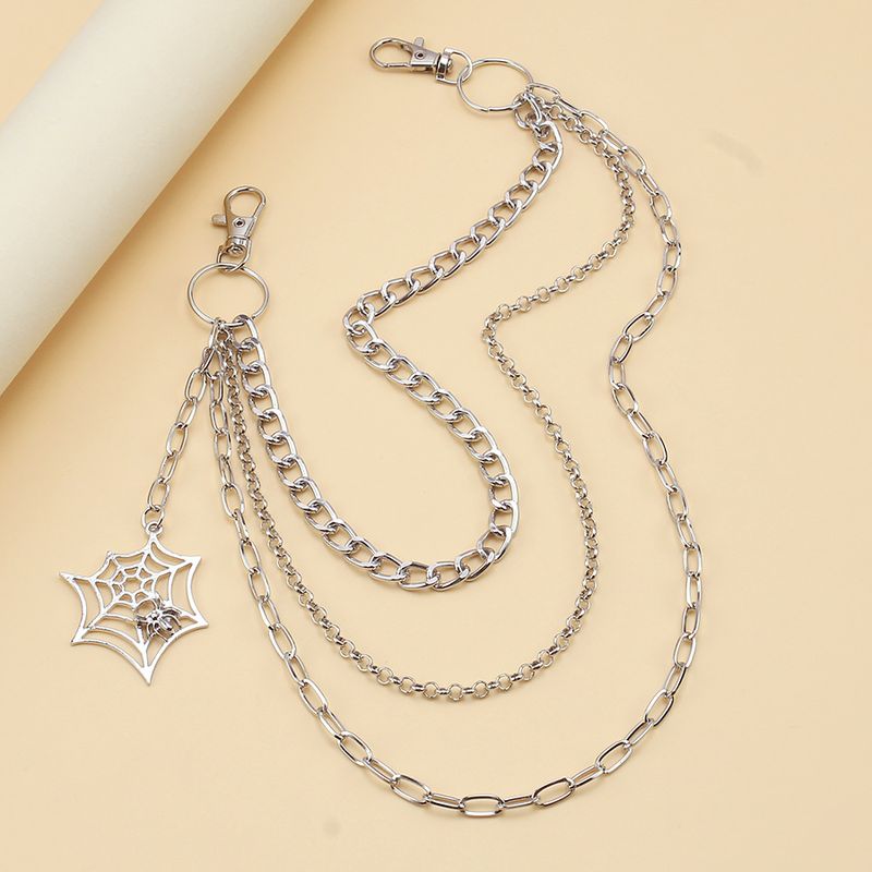 Personalized Sweet Cool Hip Hop Punk Spider Web Pant Gothic Multi Layered Metal Body Chain_voghion.com