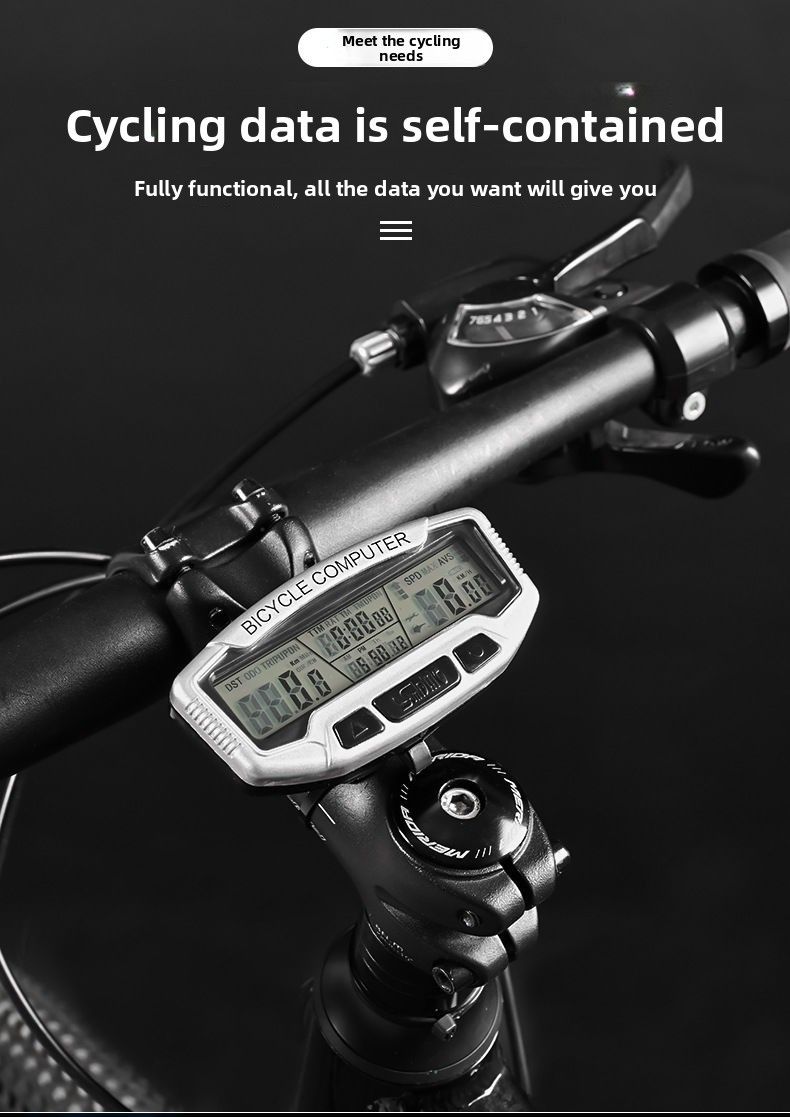 Shundong SD-558A Mountainbike-Computer mit großem Bildschirm und blauem Nachtlicht-Fahrradtachometer_voghion.com