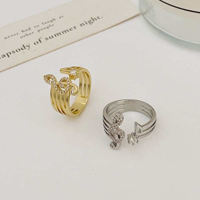 Anelli alla moda con zirconi e spartiti musicali creativi, anelli aperti per donne, ciondoli, gioielli, regalo di nozze femminile_voghion.com