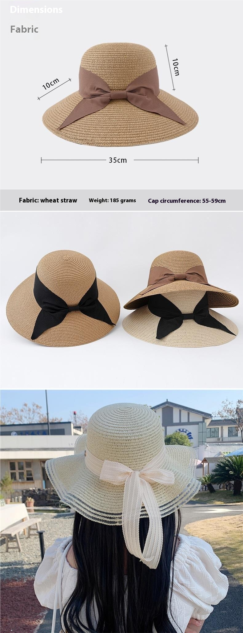 Neuer vielseitiger Sommerhut im westlichen Stil mit neuer Schleife und großem Eaf-Strohhut für Damen, Sonnenschutz und modischer Strandhut_voghion.com