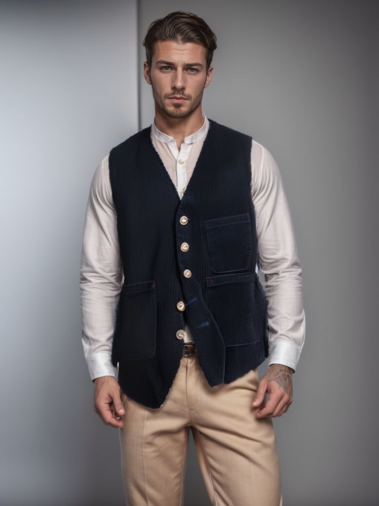 Frühling/Herbst Cord Einreihige Casual Herren Anzugjacke_voghion.com