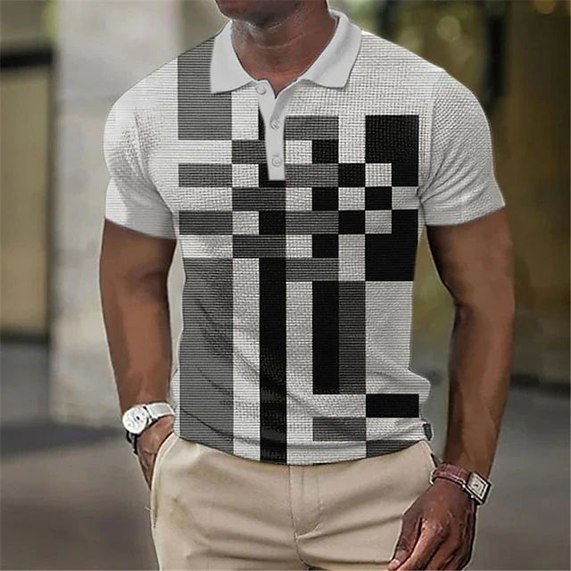 Nuova maglietta POLO con bottoni, immagine colorata, stampata in 3D, a maniche corte, da uomo, primavera/estate, polo da strada_voghion.com