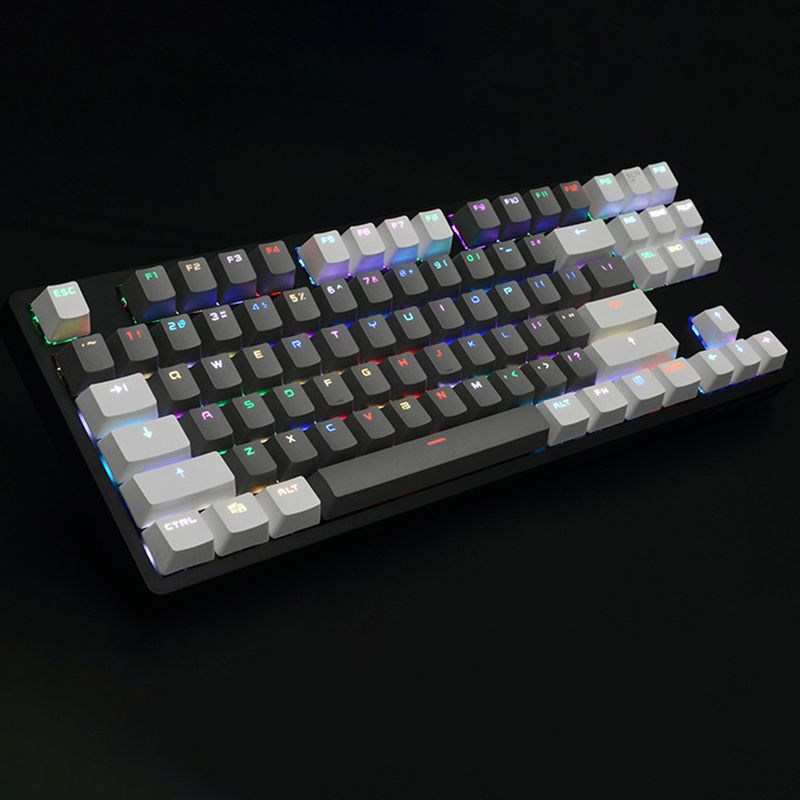 Farfi 87-Tasten-Ersatztastenkappen für mechanische PBT-Tastatur mit kontrastfarbener Hintergrundbeleuchtung für PC-Computer_voghion.com