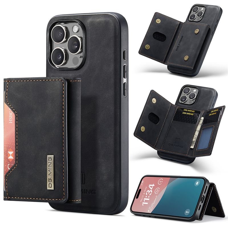 Funda 2 en 1 para iPhone 16, 15, 14, 13, 12, 11 Pro Max Plus, XS Max, XR, 8 Plus, SE 2022, funda de cuero magnética con tarjetero y bolsillo_voghion.com