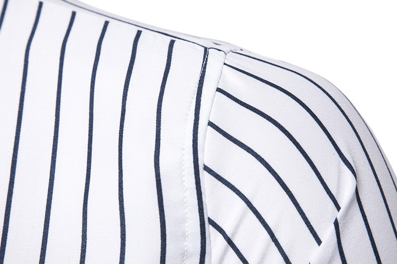 Camicia a maniche lunghe a righe da uomo casual slim autunno 2023_voghion.com