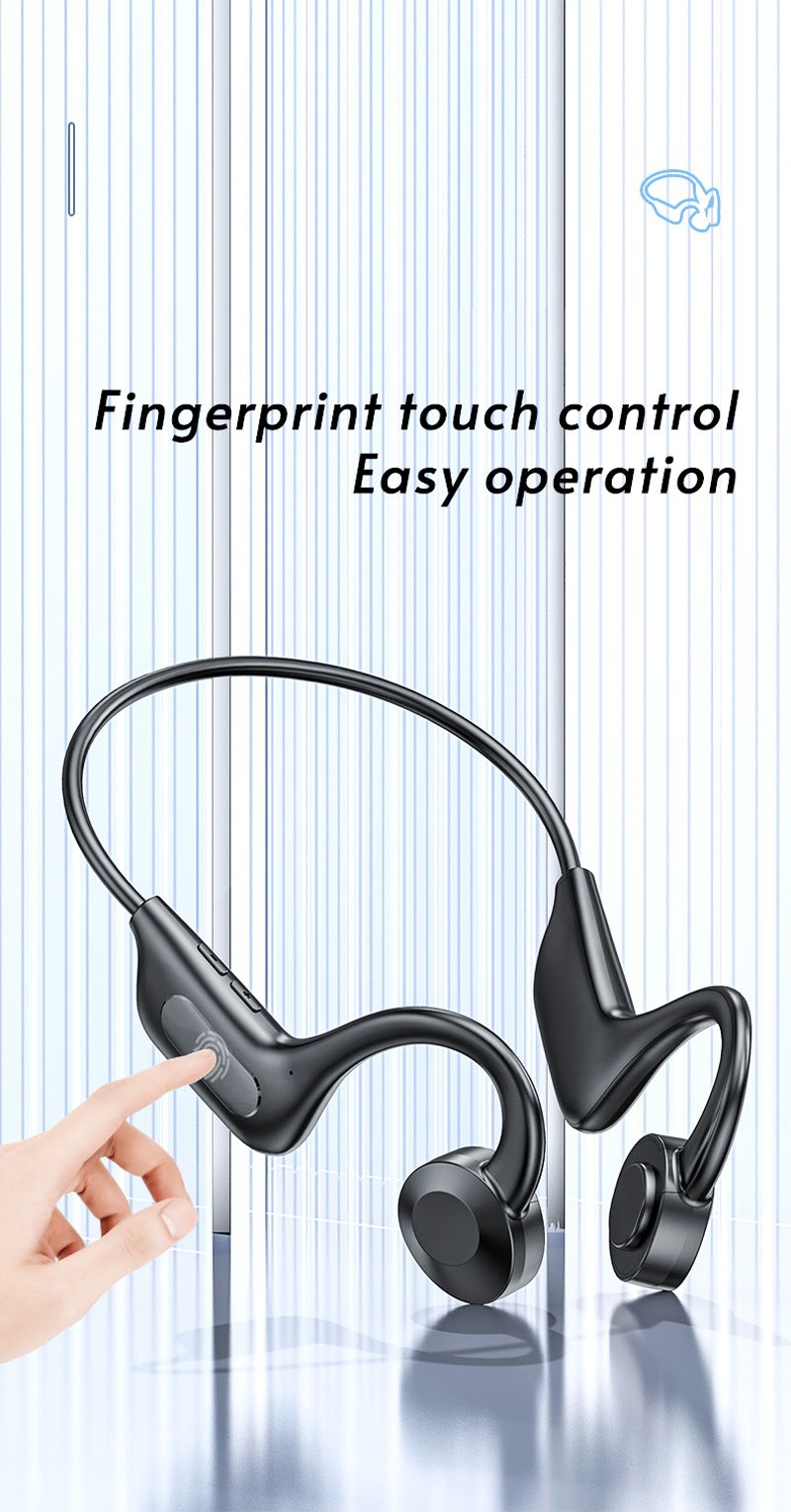 Earphones Wireless Bluetooth Bone Conduction Headphones Neckband Sport Headset with TF Card MP3 Player For Android IOS_voghion.com