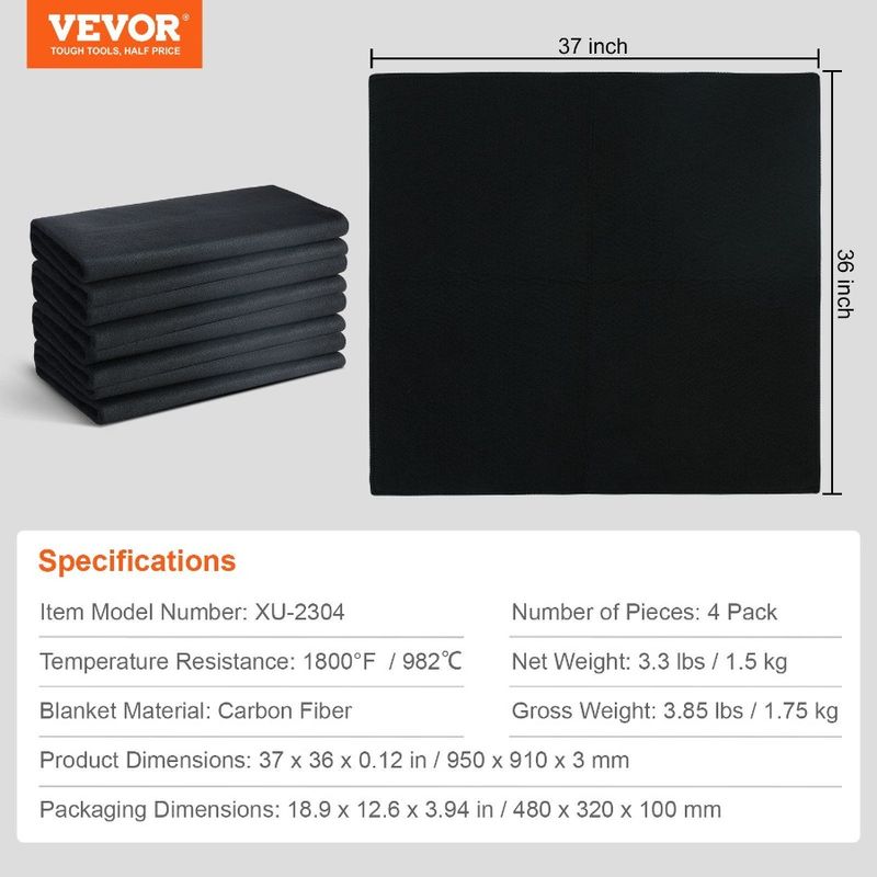 Flame Blanket 37 Pack Retardant 4 Felt Welding Resistant Carbon Up 1800F X Heat Car Welding 36 Set Blanket Blanket To Cuttable_voghion.com