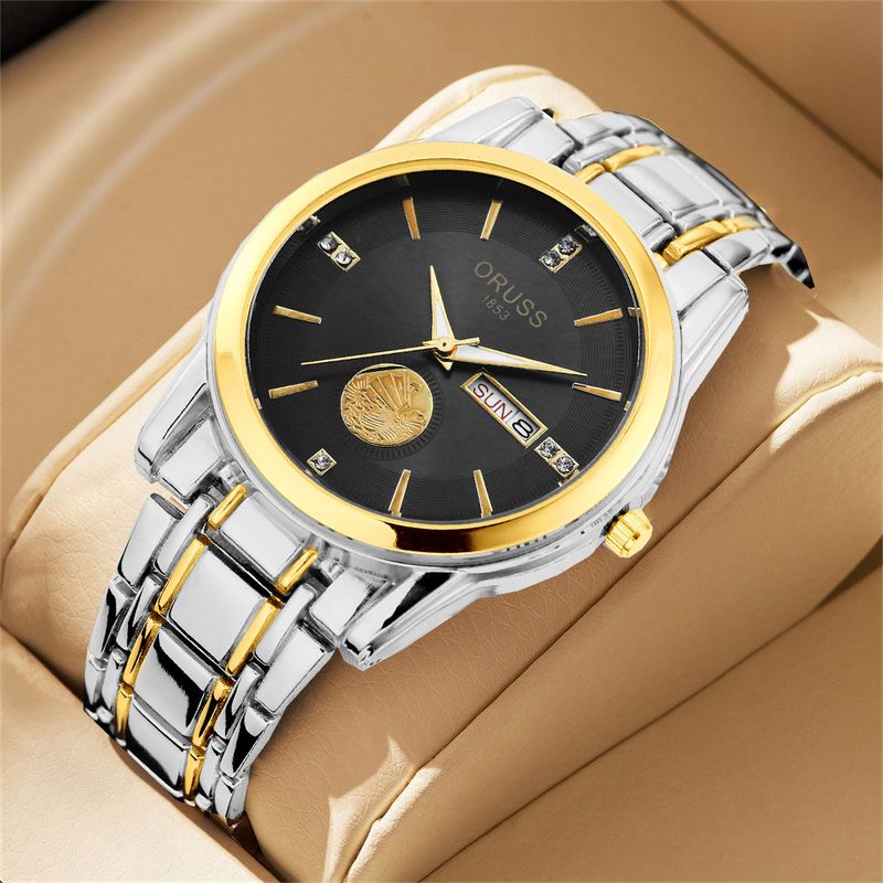 Bargain Exquisite Sailboat Design Dual Calendar Trendy Fashion Versatile Waterproof Quartz Men's Watch_voghion.com
