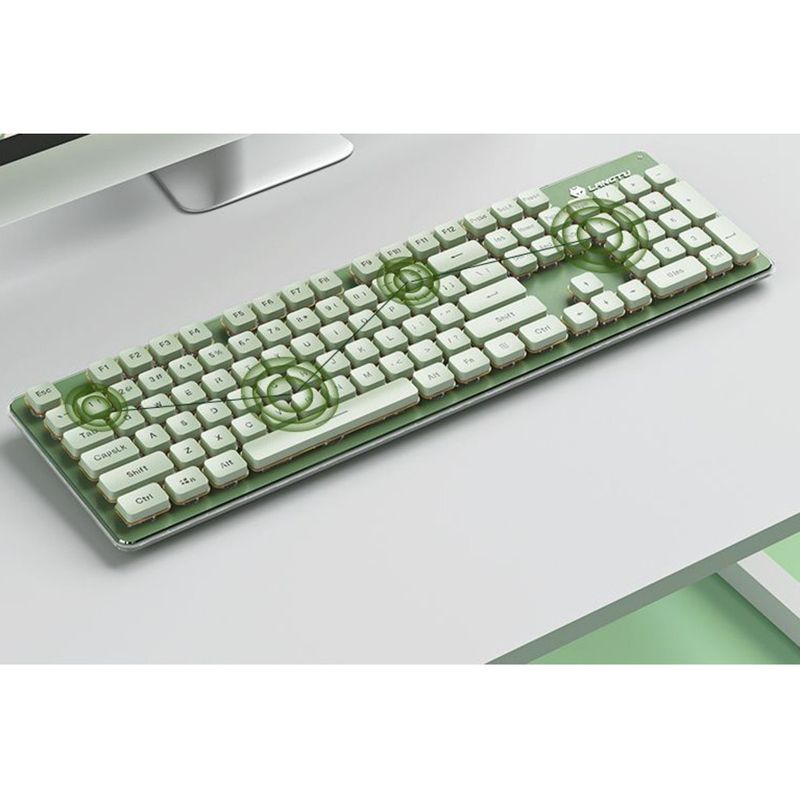LT820 Ultra-Quiet Mechanical Feel Wired Illuminated Computer Tablet Girls Office Keyboard And Mouse Set Wireless_voghion.com