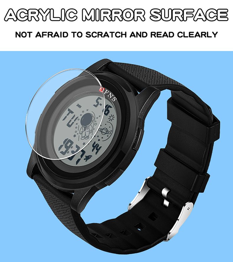 Digital Sports Watch With Astronaut Design – 50M Waterproof, LED Backlight, Countdown Timer & Dual Time – Lightweight TPU Strap_voghion.com