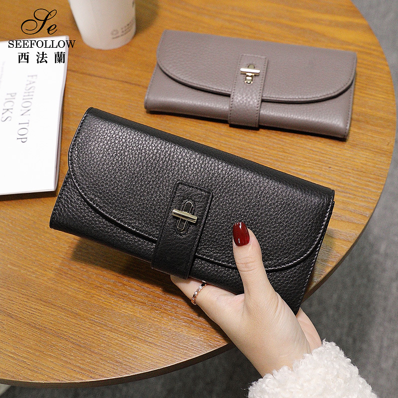 Genuine Leather Wallet For Women, Long Style, 2025 New Korean Version, Clutch Wallet, Soft Cowhide Leather, Large_voghion.com