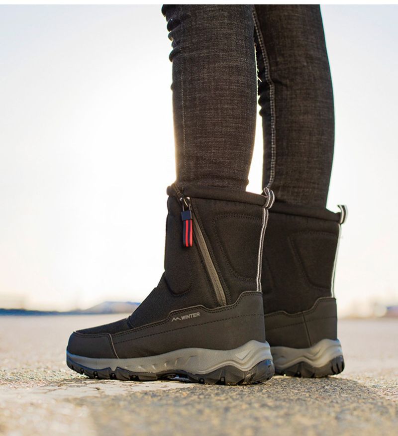 Herrenschuhe Nordost-Winter-Schneestiefel Damen wasserdicht rutschfest Fleece-ed verdickte Herren Baumwolle gepolsterte Schuhe Reiten_voghion.com