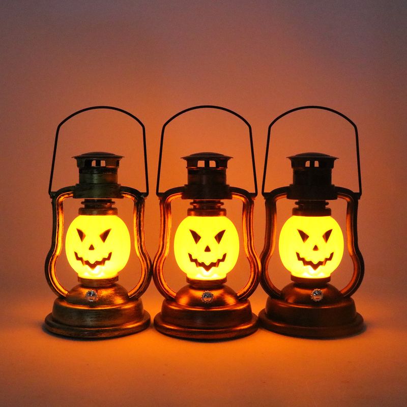 Cross Border Skull Pumpkin Lantern Halloween Battery Lantern Outdoor Garden Camping LED Portable Kerosene Lamp_voghion.com