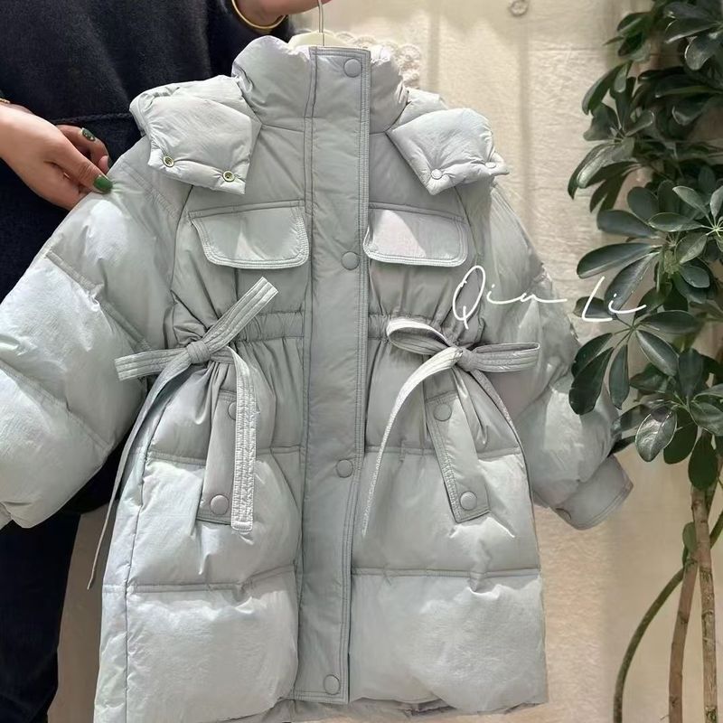Abrigo de algodón de invierno para niñas 2025, nuevo estilo, abrigo de algodón de longitud media para niñas, abrigo grueso de algodón de invierno_voghion.com