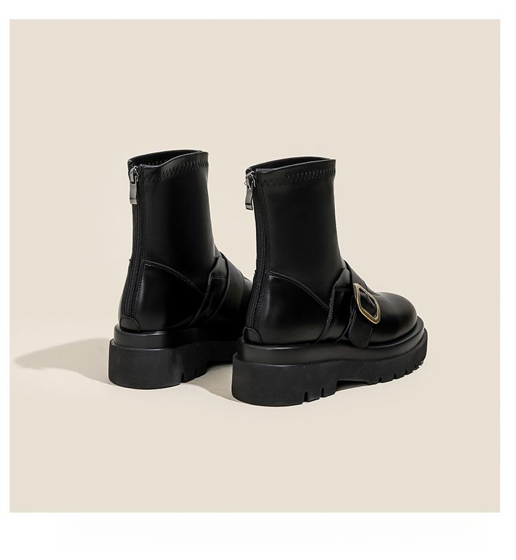 8cm Height Increasing Chunky Martin Boots 2025 New Autumn And Winter Round Toe Street Style Pairing Black Shorts Wear Comfortable Lightweight_voghion.com