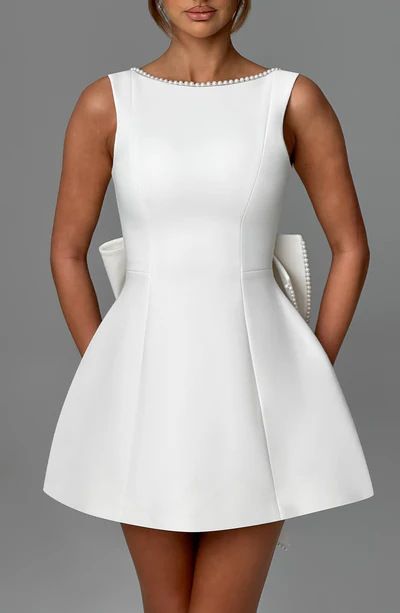 Abbigliamento da donna, gonna corta aderente con fiocco di perle, abito da ragazza hot, linea A_voghion.com
