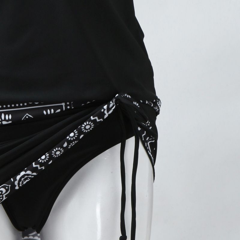 2023 Nieuwe badpak Seaside trekkoord V-hals sexy bikini splitrok_voghion.com