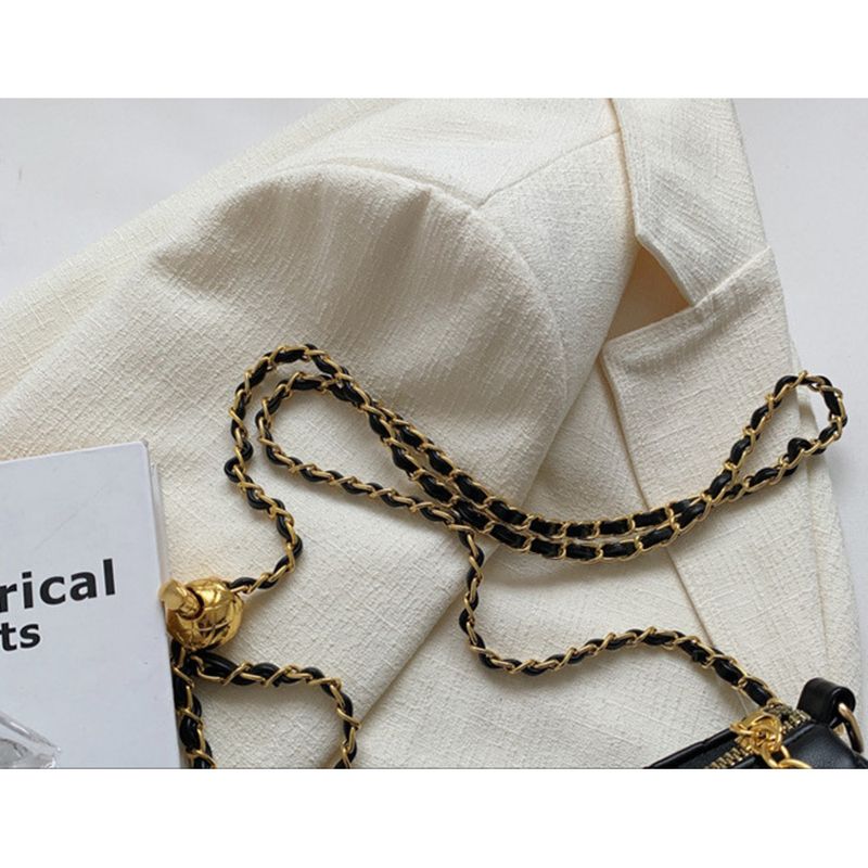 Lingge cilindrica per le donne 2024 nuovo stile alla moda ed elegante, borsa a tracolla diagonale con catena versatile, monospalla_voghion.com