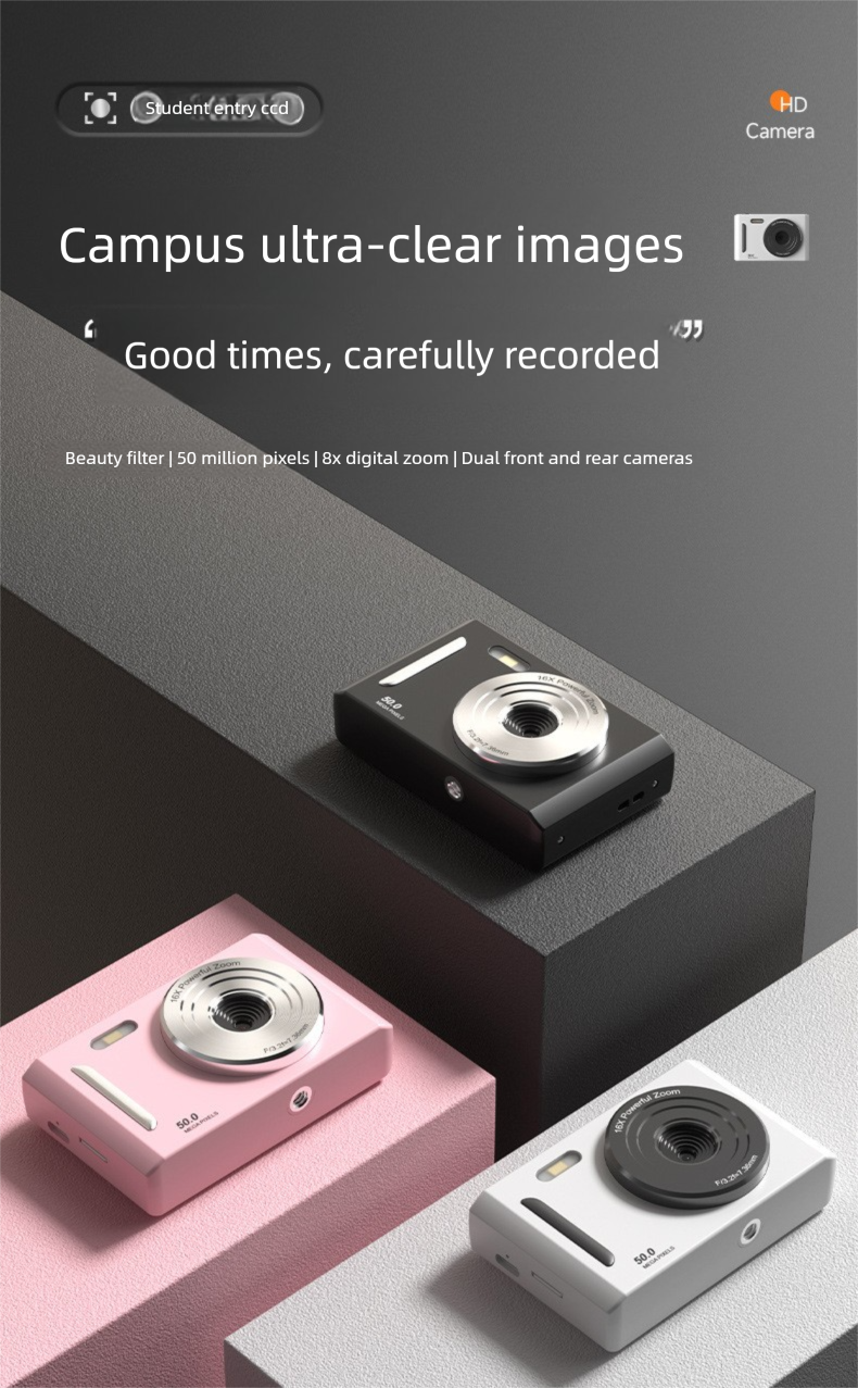 New M26 Campus CCD Style 5K HD Portable Student Digital Camera Children's Day Gift_voghion.com