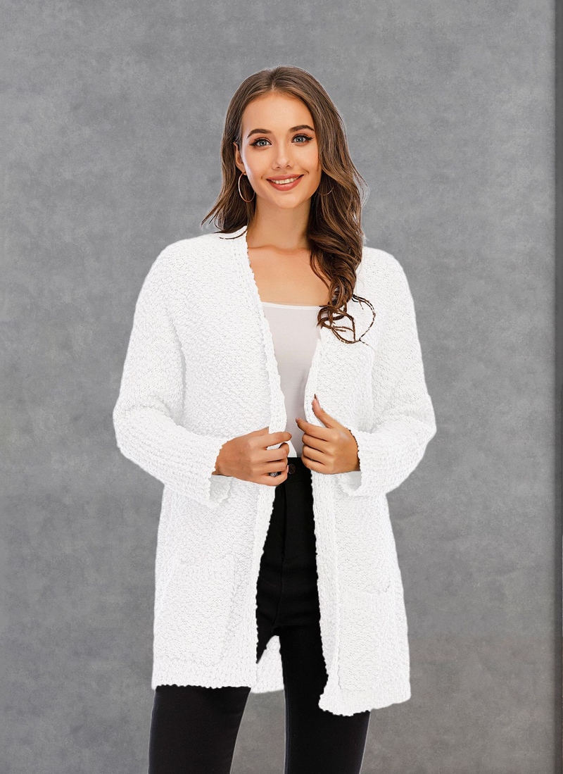 Women's plus size women's knitted double cardigan coat long sweater_voghion.com