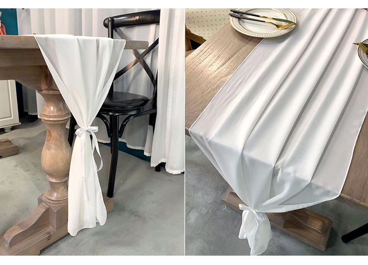 Simple Solid Color Chiffon Table Flag Hotel Wedding Decoration Table Flag Chiffon Table Flag_voghion.com