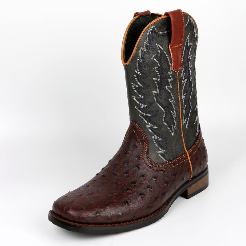 Cizme de cowboy occidentale pentru bărbați în stil retro fried street Knight_voghion.com