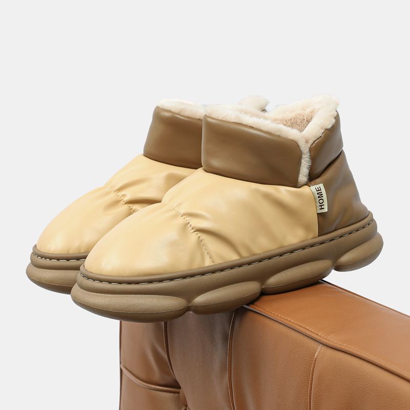 Mercury To Wear Outside In Winter, With A Padded Heel Indoor Warmth And Waterproof Thick Soles. Cotton Slippers For_voghion.com