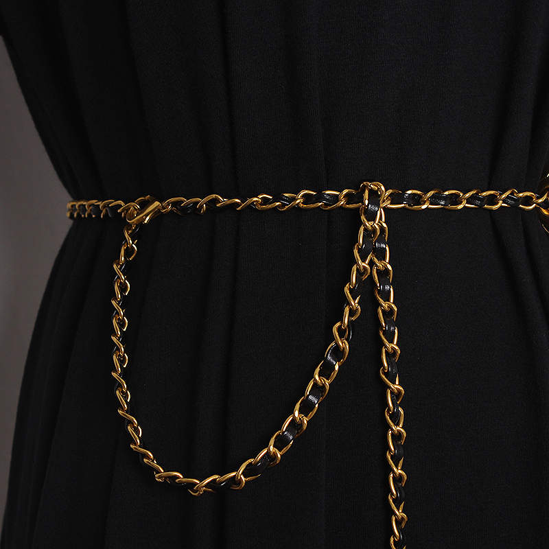 Xiaoxiangfeng chain waist chain new trendy women's belt versatile retro small gold ball adjustable dress with small chain_voghion.com