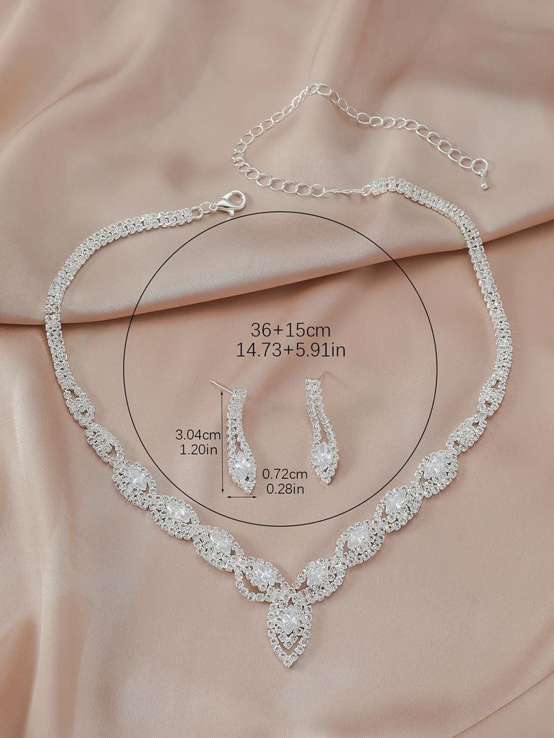 halsbandsset örhänge smyckesset bankettklänningsset halsband moderiktigt brudsmycken_voghion.com