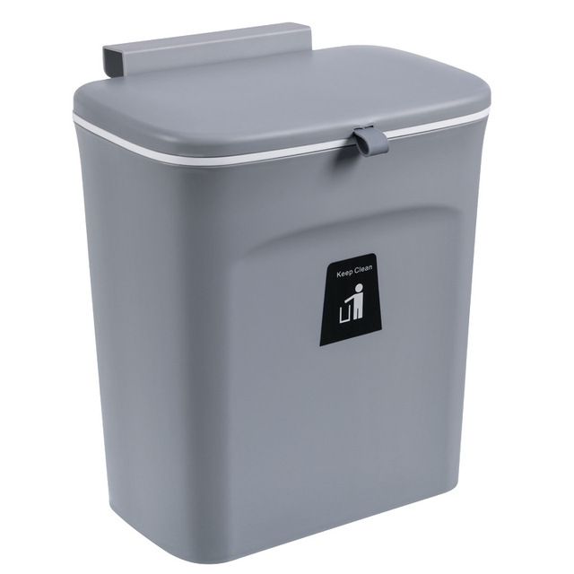 Poubelle suspendue à la porte de l'armoire de cuisine, conteneur à déchets, poubelles, supports suspendus pour cuisine et salle de bain, outils de nettoyage pour poubelles_voghion.com