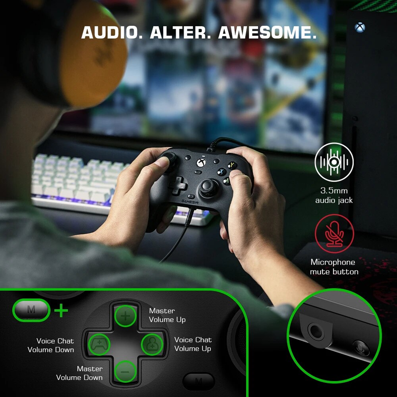 GameSir G7 Gaming Controller Wired Gamepad for X, Series S, Xbox One, ALPS Joystick PC, Replaceable panels_voghion.com